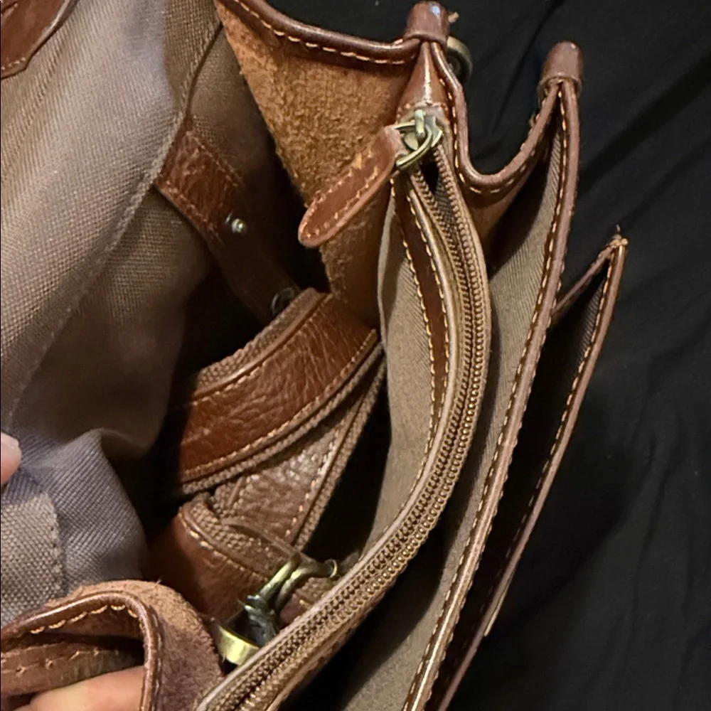 Etrier men's shoulder bag cognac, brown Leather Messenger Bag